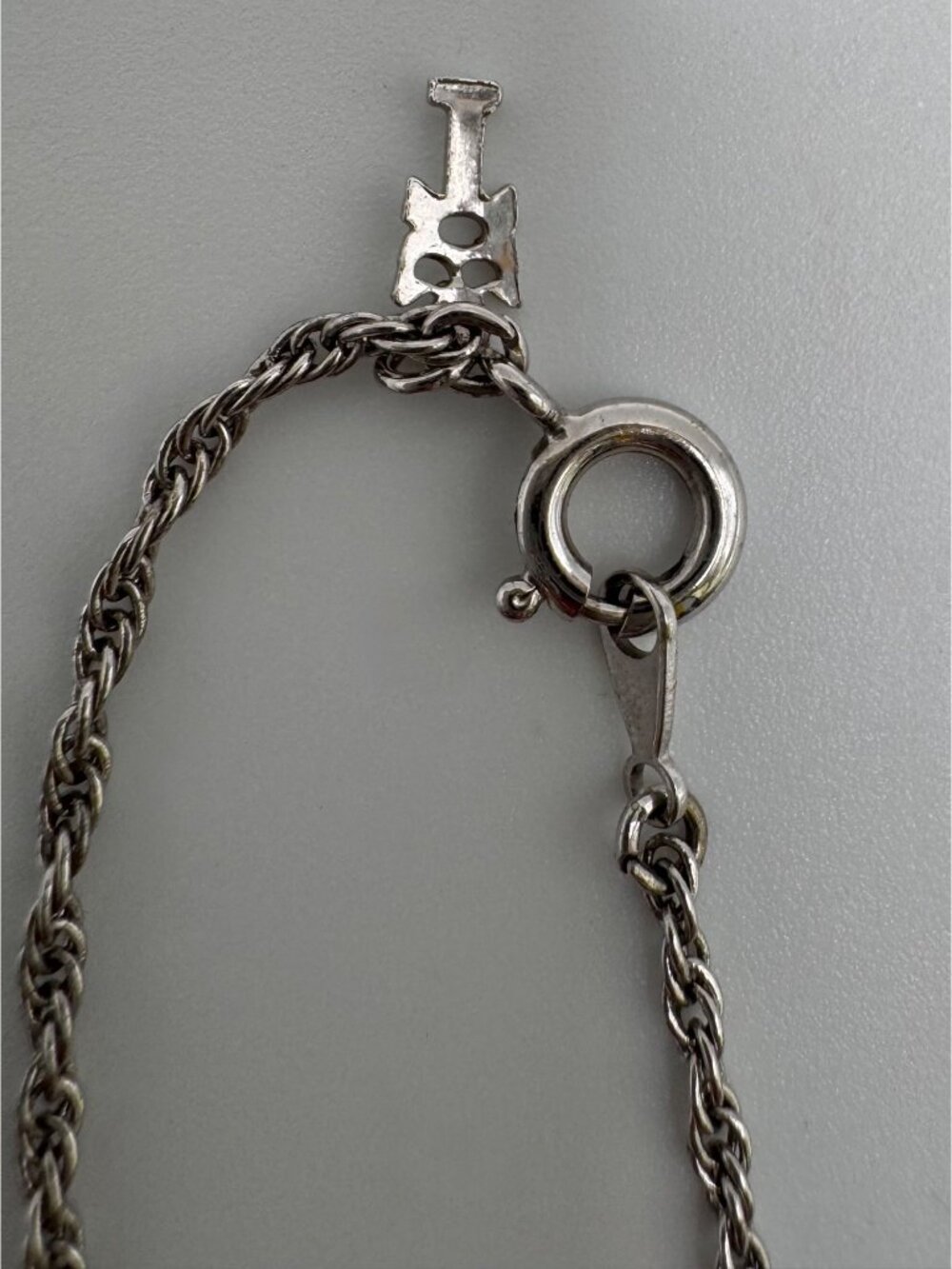 Vintage Trifari Cross Necklace Gold Silver Tone 15in Chain Classic Pendant - Picture 8 of 11